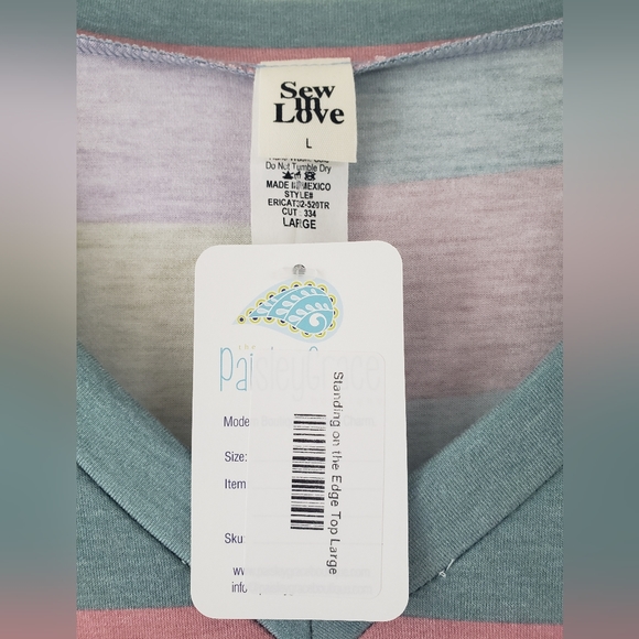 NWT Sew In Love Multi-Colored Striped Top - Size Large - Picture 2 of 4